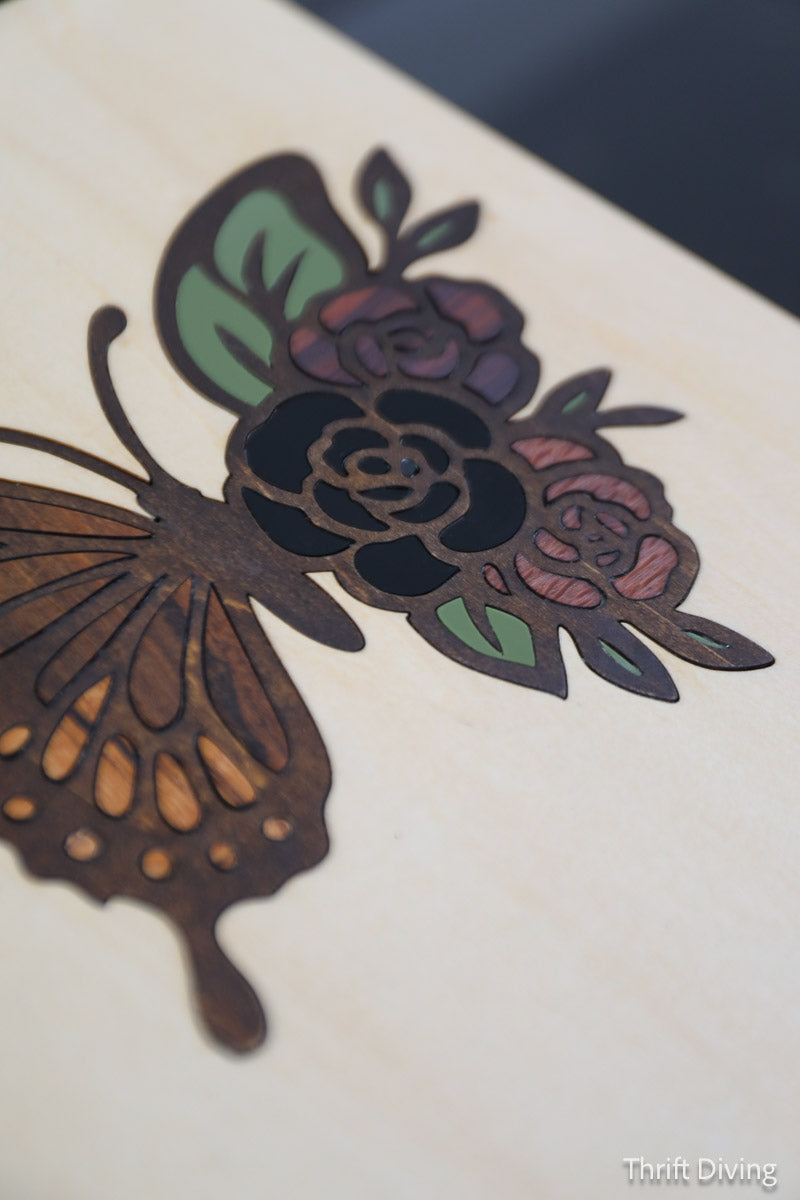 Exotic Wood Spiral Butterfly Journal