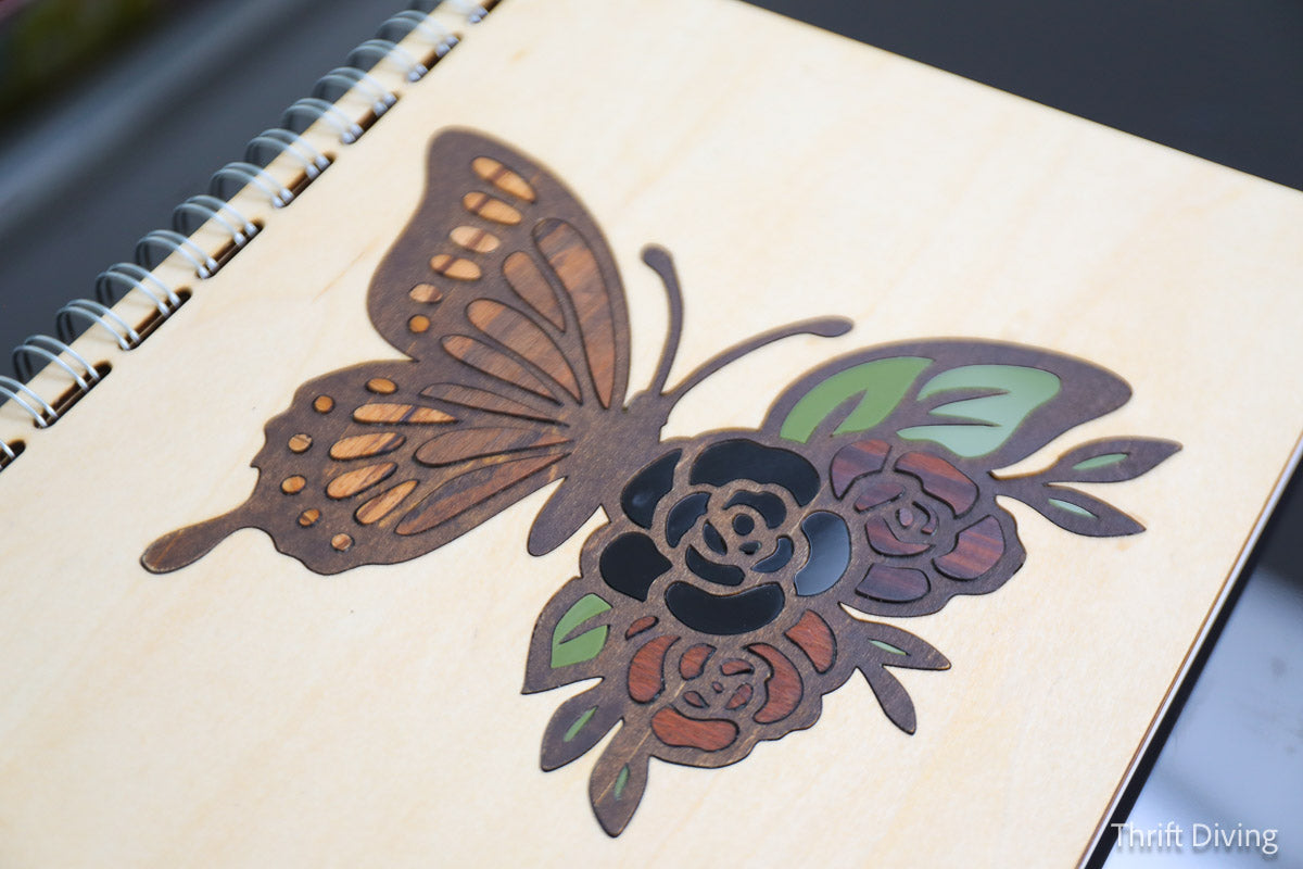 Exotic Wood Spiral Butterfly Journal