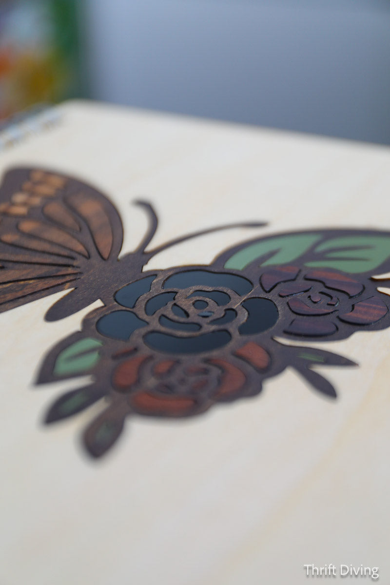 Exotic Wood Spiral Butterfly Journal